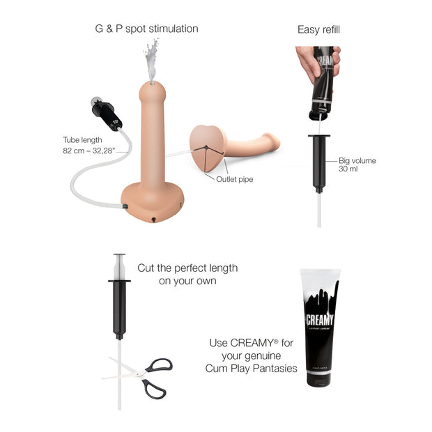 Strap-On-Me Squirting Cum Semi-Realistic Silicone Dildo Vanilla S (fluid not included) - Headshop.com