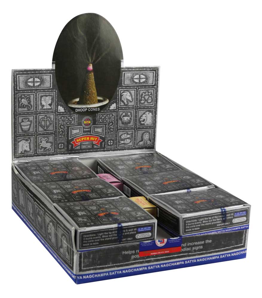 12PK DISPLAY - Satya Cone Incense - approx 12 cones per pack - Headshop.com