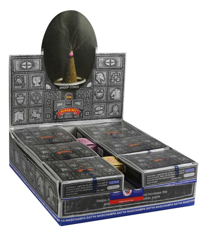 12PK DISPLAY - Satya Cone Incense - approx 12 cones per pack - Headshop.com