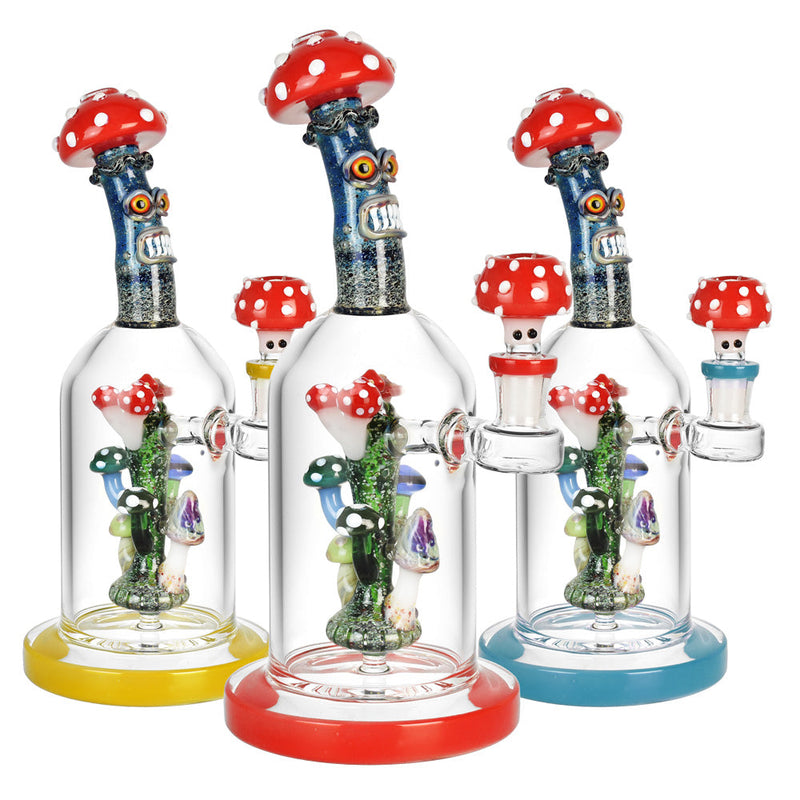 Mushroom Family Water Pipe - 10"/14mm F/Colors Vary - Headshop.com