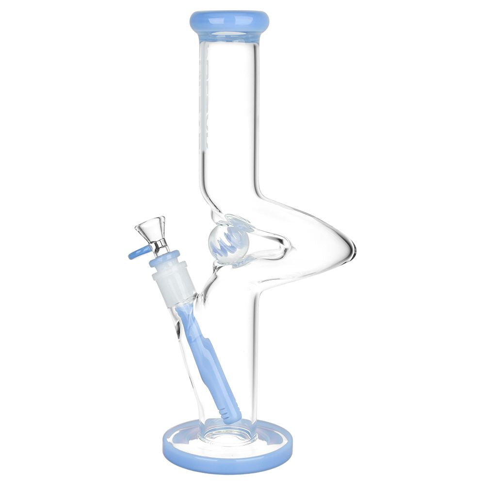 Pulsar Kinked Marble Straight Tube Glass Water Pipe - 12.75" / 14mm F - Headshop.com