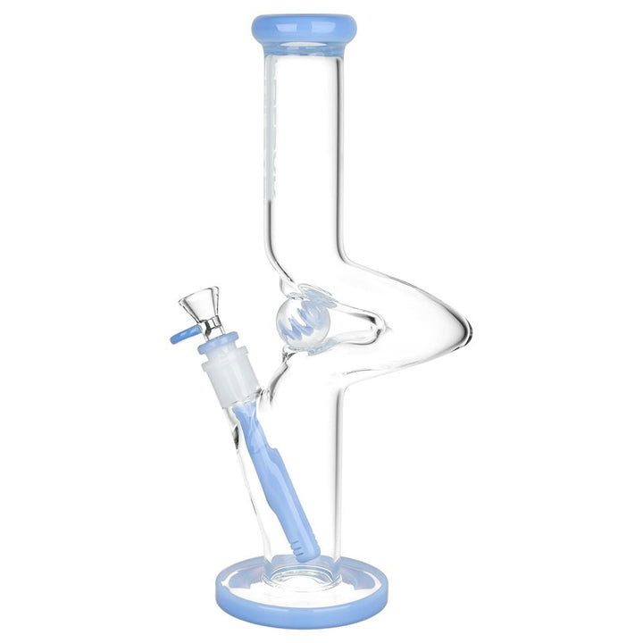 Pulsar Kinked Marble Straight Tube Glass Water Pipe - 12.75" / 14mm F - Headshop.com
