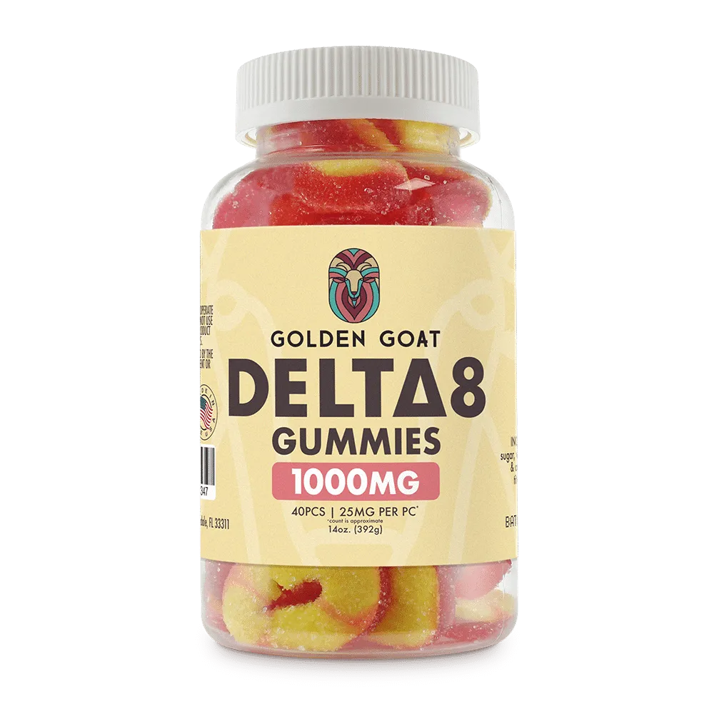 Delta 8 Gummies 1000mg - Peach Rings - Headshop.com