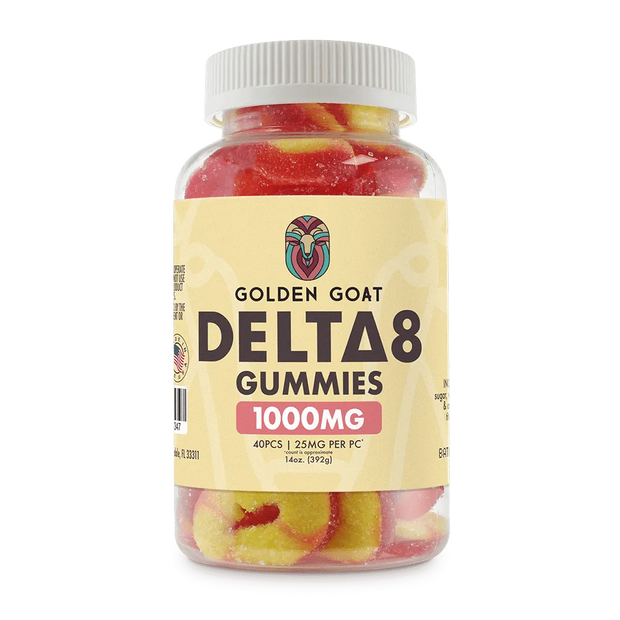 Delta 8 Gummies 1000mg - Peach Rings - Headshop.com