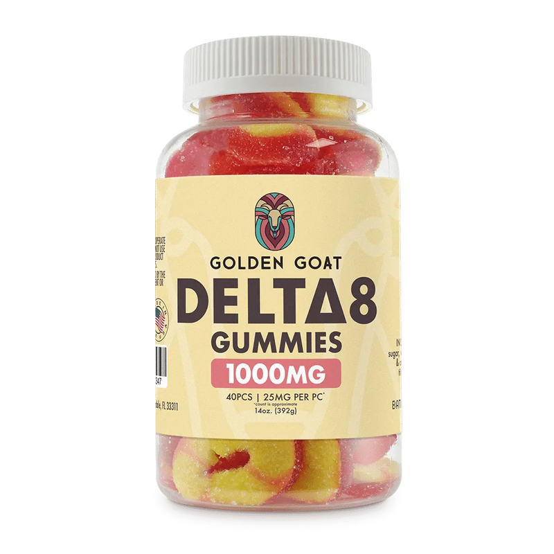 Delta 8 Gummies 1000mg - Peach Rings - Headshop.com