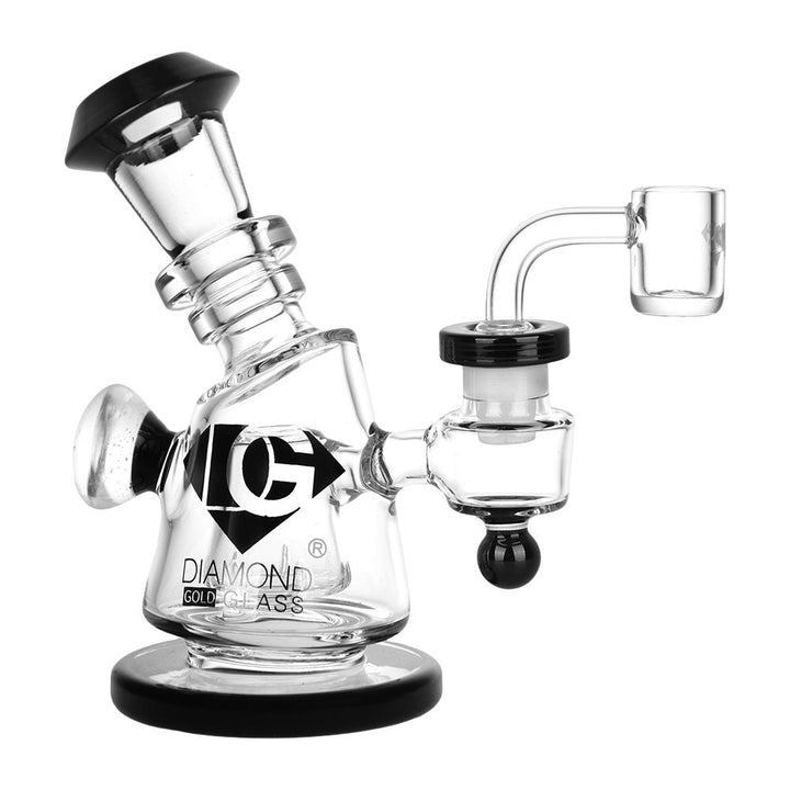 Diamond Glass Gold Hammer Perc Dab Rig - 6" / 14mm F - Headshop.com