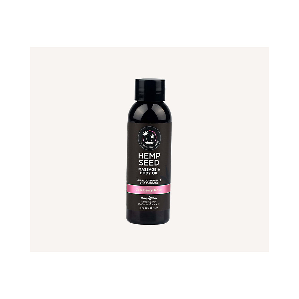 Earthly Body Hemp Seed Massage & Body Oil Zen Berry Rose - Headshop.com