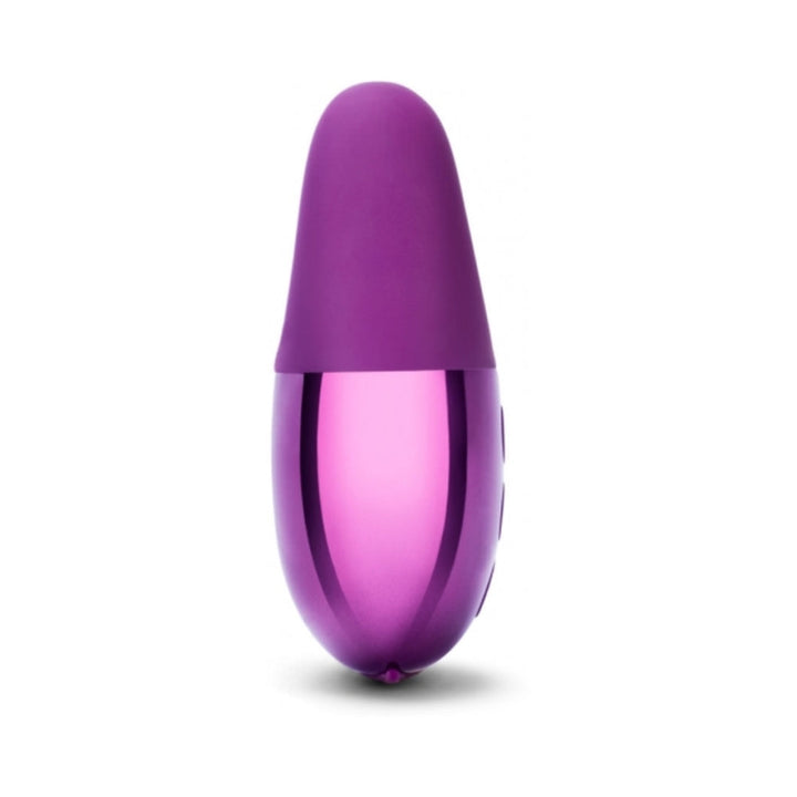 Le Wand Chrome Double Vibe Rechargeable Silicone Mini Vibrator Dark Cherry - Headshop.com