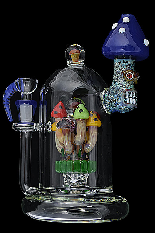 Detailed Handmade Mushroom Glass Water Pipe