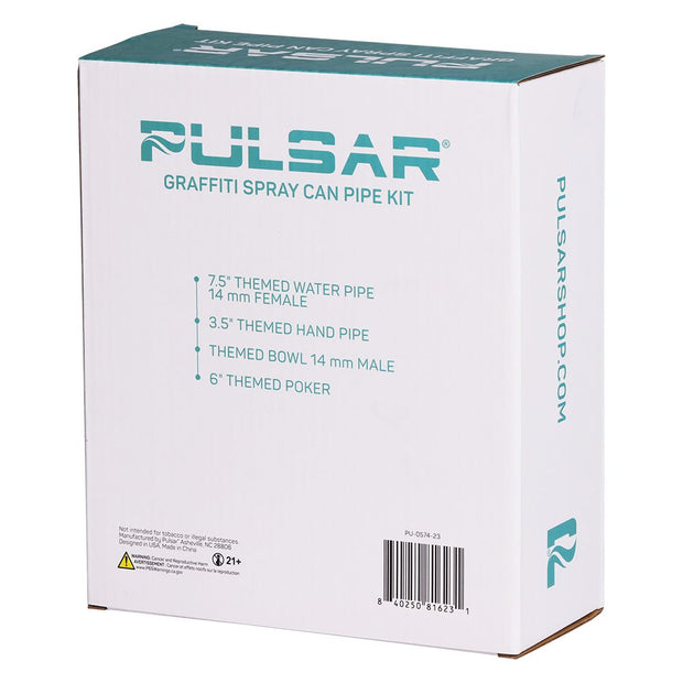Pulsar Graffiti Series Spray Paint Glass Water Pipe Set / 7.5" / 14mm F
