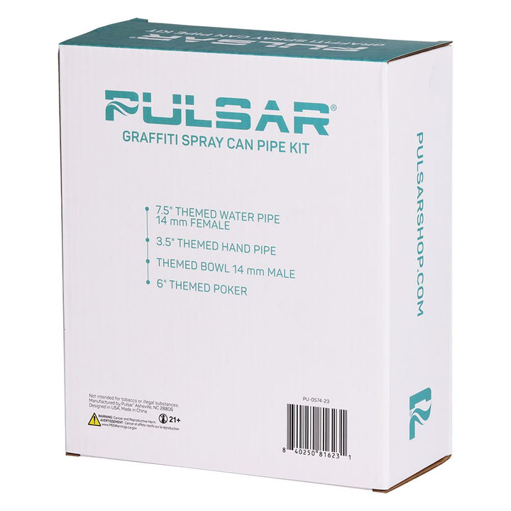 Pulsar Graffiti Series Spray Paint Glass Water Pipe Set / 7.5" / 14mm F