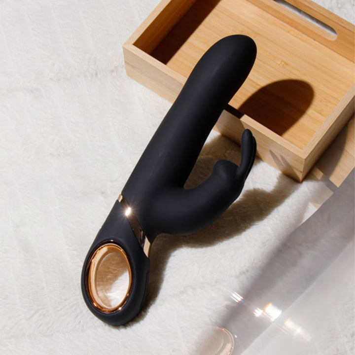Blush Lush Victoria Rechargeable Silicone Rabbit Vibrator Black - Headshop.com