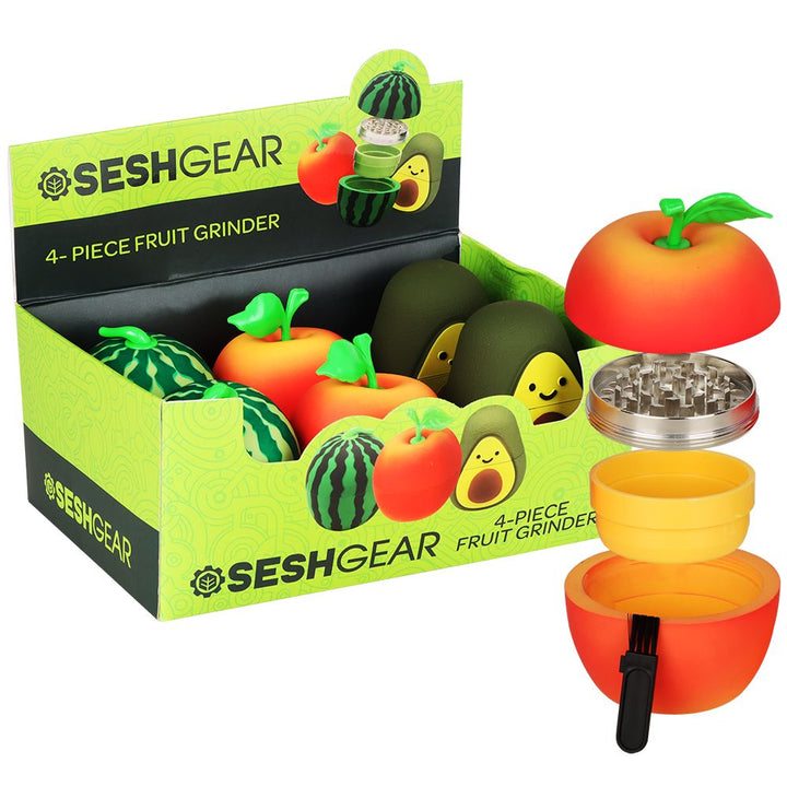 6CT DISPLAY - SeshGear Mixed Fruit Grinder - 4pc / 2.25" / Assorted Styles