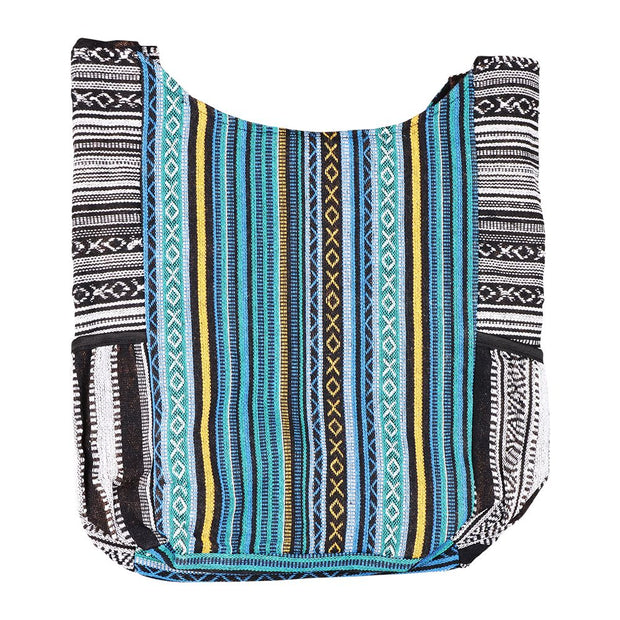 ThreadHeads Lotus Blooming Aztec Patchwork Shoulder Sling Bag - 16"x15" - Headshop.com