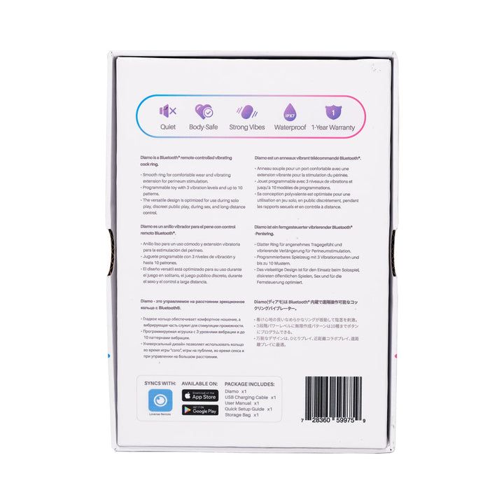 Lovense Diamo Bluetooth Remote-Controlled Vibrating Cockring - Headshop.com