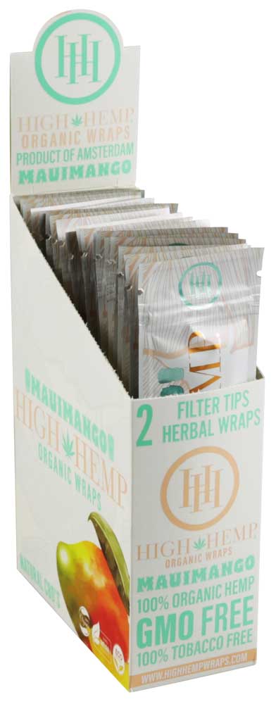 25PC DISP - High Hemp Organic CBD Wraps - 2pk - Headshop.com