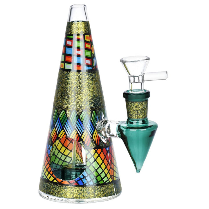 Conical Stained Glass Water Pipe - 6.25" / 14mm F - Headshop.com