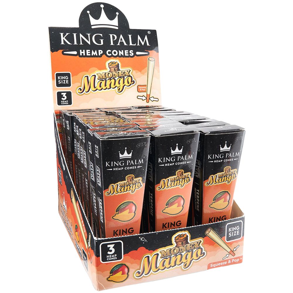 King Palm Hemp Cones | 3pc | King Size | 30pk Display - Headshop.com