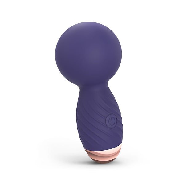 Love to Love Itsy Bitsy Rechargeable Silicone Mini Wand Vibrator Midnight Indigo - Headshop.com