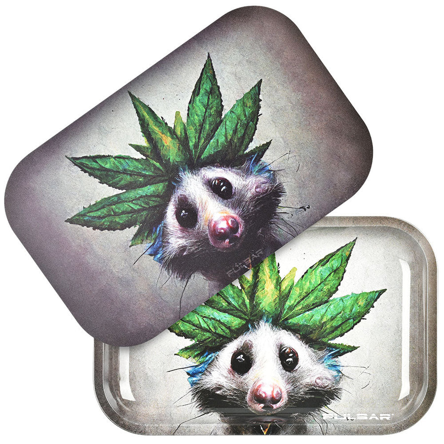 Pulsar Metal Rolling Tray w/ Lid - 11"x7"/Opotsum - Headshop.com
