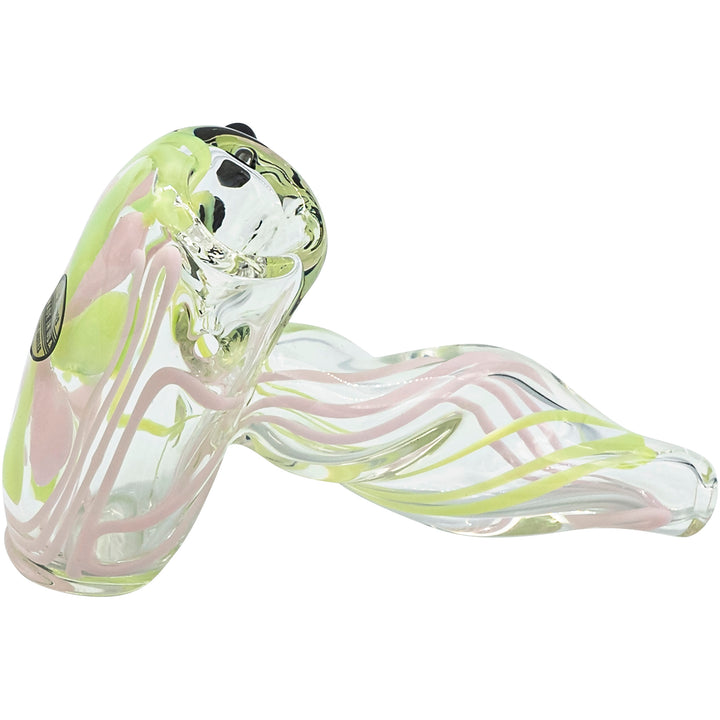 LA Pipes Green Slyme and Bubble Gum Twist Hammer Pipe - Headshop.com