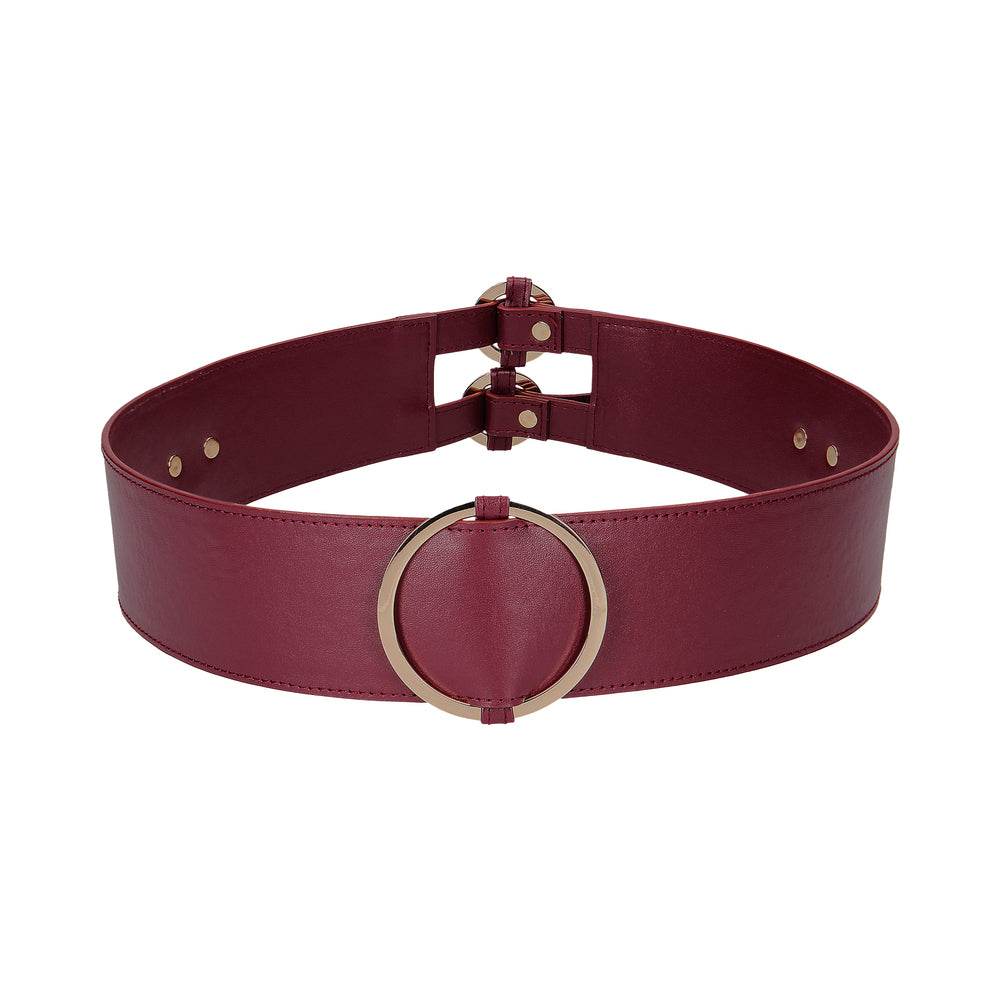 Ouch! Halo Ringed Waist Restraint Belt Burgundy S/M - Headshop.com