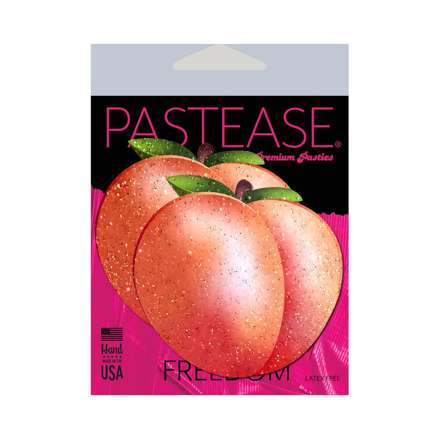 Pastease Peach: Fuzzy Sparkling Georgia Peaches Nipple Pasties - Headshop.com