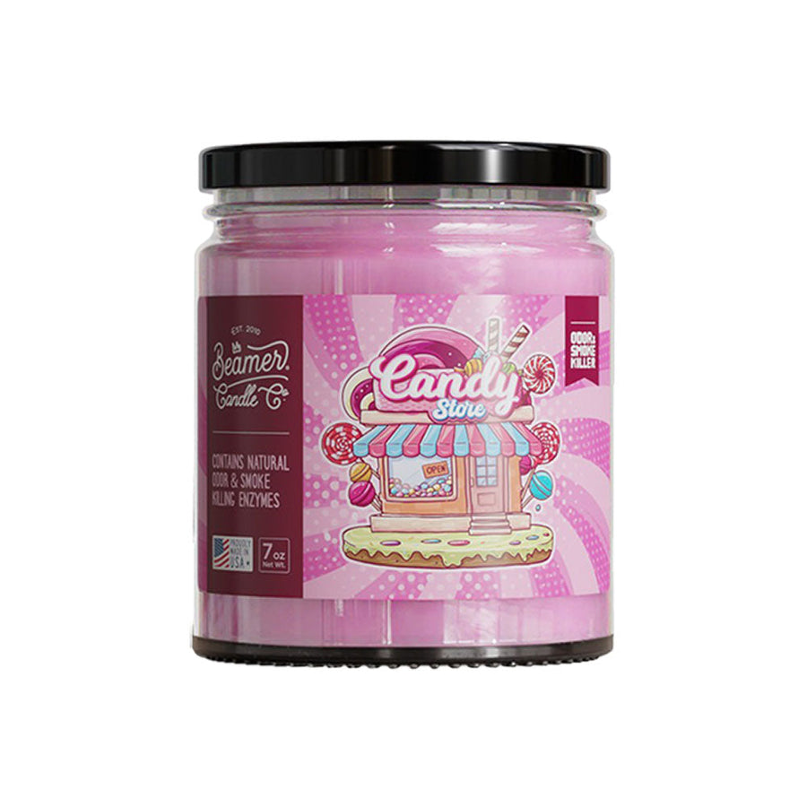 Beamer Candle Co. Odor & Smoke Killer Glass Jar Candle | Candy Store | 7oz - Headshop.com