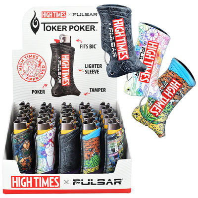 25PC DISP - High Times x Pulsar Toker Poker Lighter Sleeve - Bic / Asst Designs - Headshop.com