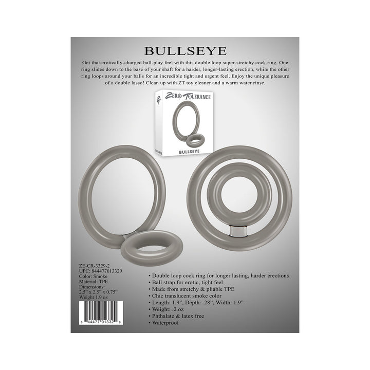 Zero Tolerance Bullseye Dual Ring Cockring Smoke - Headshop.com