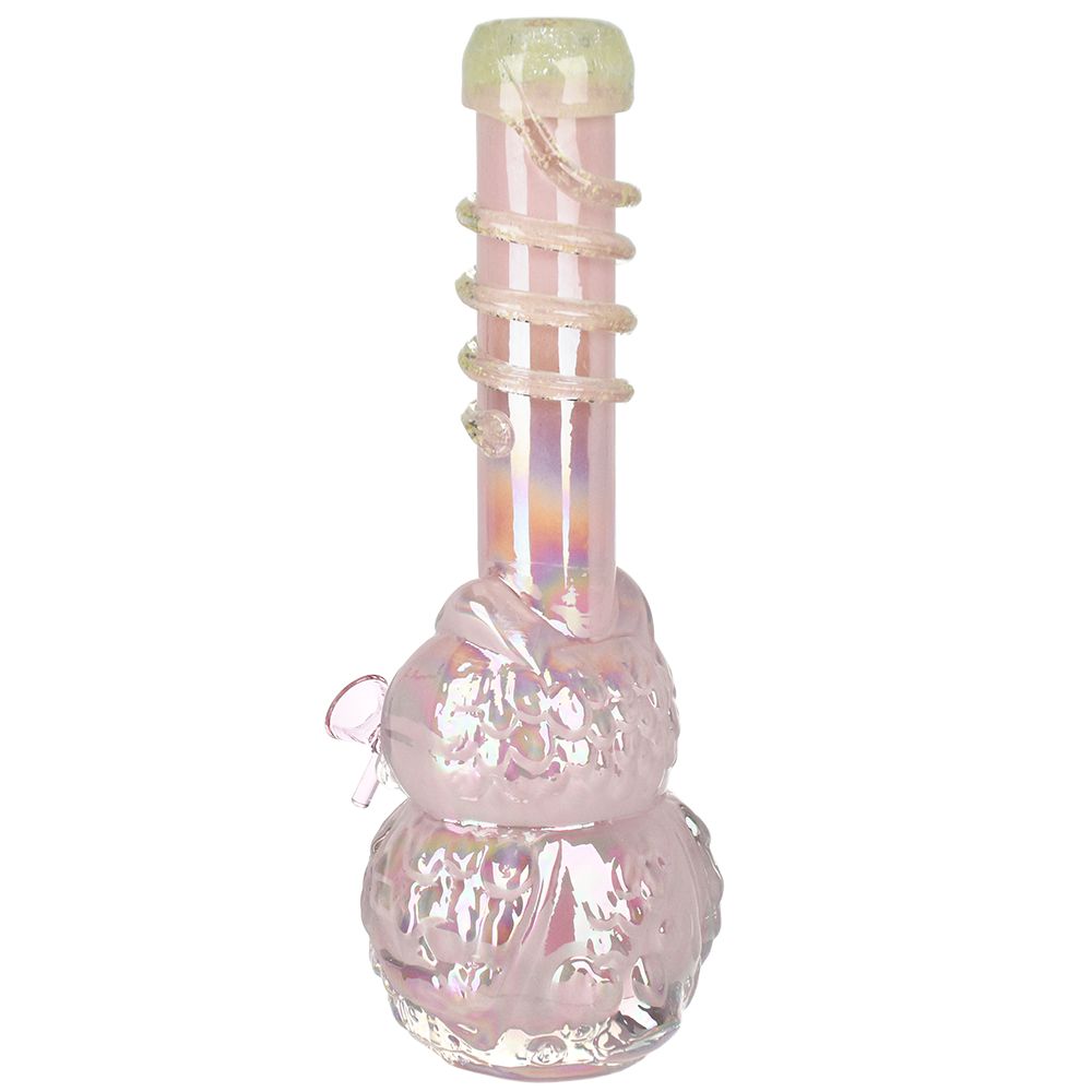 Iridescent Owl Soft Glass Water Pipe - 12" / 14mm F - Headshop.com