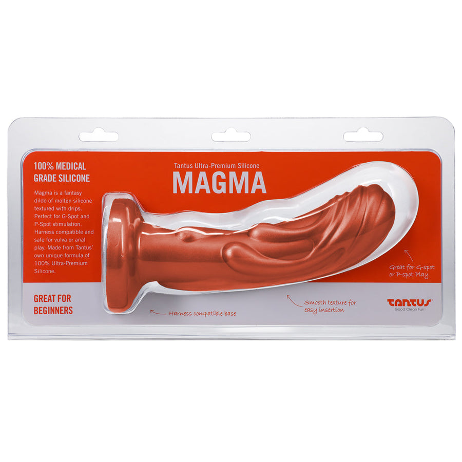 Tantus Magma 7 in. Fantasy Dildo Medium-Firm Copper - Headshop.com