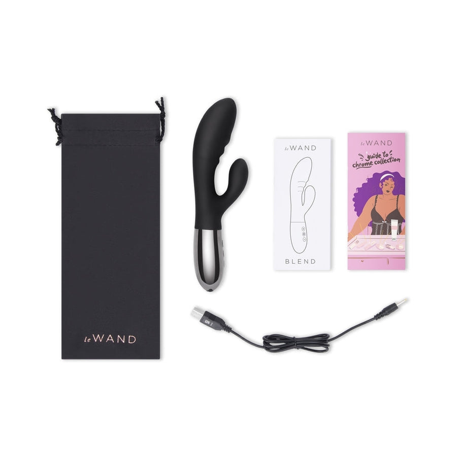 Le Wand Blend Rechargeable Double-Motor Silicone Rabbit Vibrator Black - Headshop.com