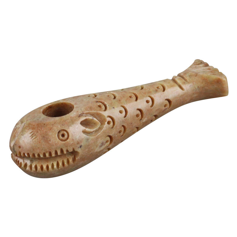 Stone Carved Whale Hand Pipe - Headshop.com