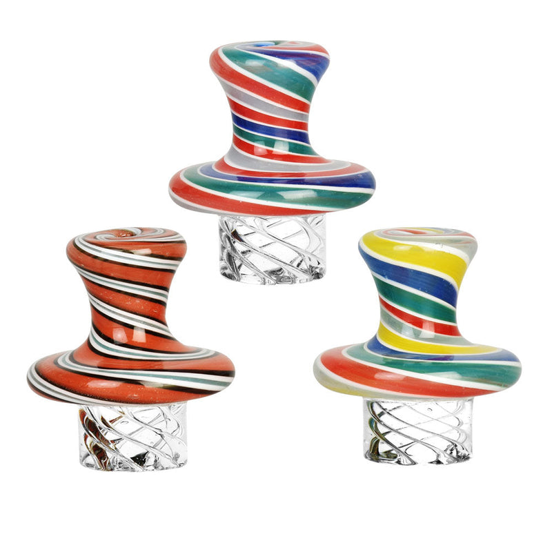 Flat Top Candy Swirl Vortex Carb Cap - 35mm / Colors Vary - Headshop.com