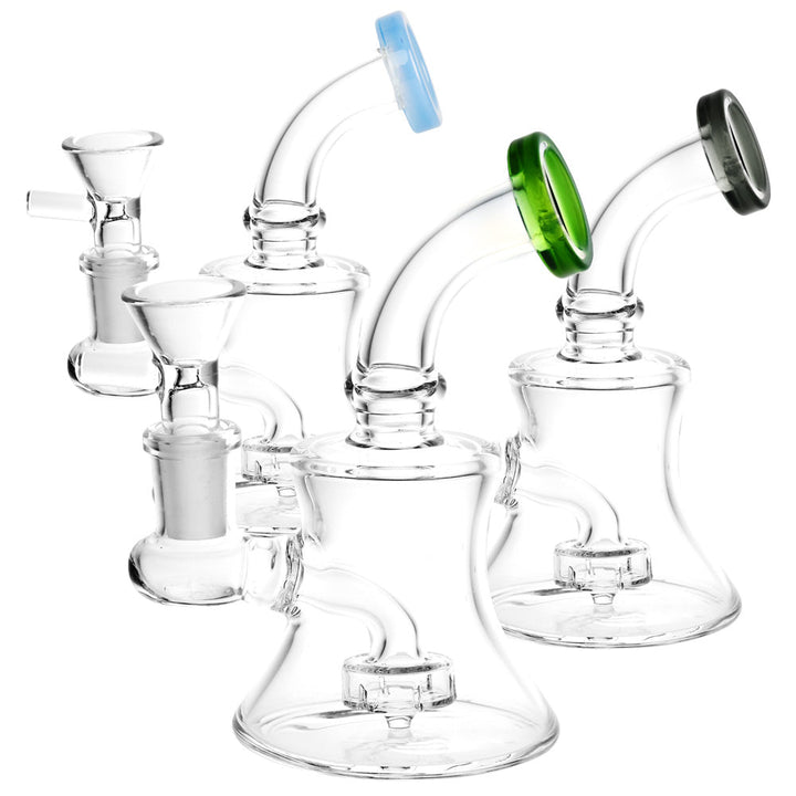 Bent Neck Bell Mini Water Pipe - 5"/14mm F/Colors Vary - Headshop.com