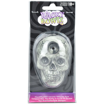 Wacky Bowlz Skull Ceramic Hand Pipe | 3.5" - Headshop.com