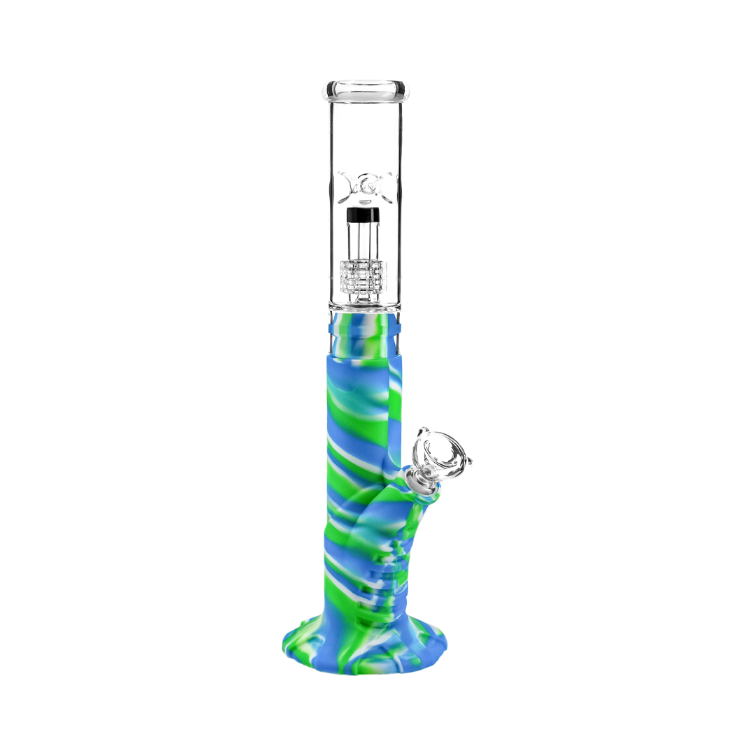 Medusa Customs Silicone Straight Pipe w/Percolator Water Pipe - Headshop.com