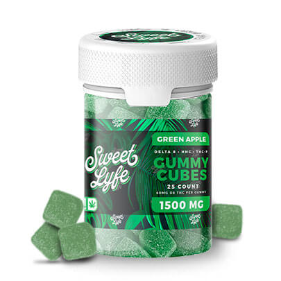 Vegan Gummies 1500MG D8+HHC+THCP - Bag - Green Apple - Headshop.com