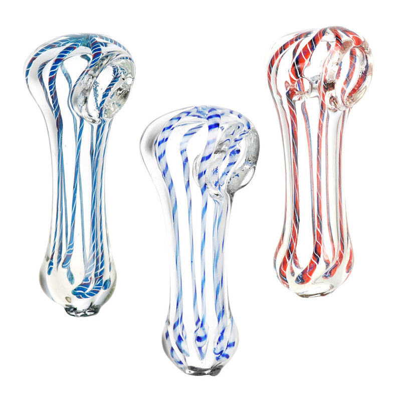 Small Striped Glass Pipe - 2.75" / Colors Vary - Headshop.com