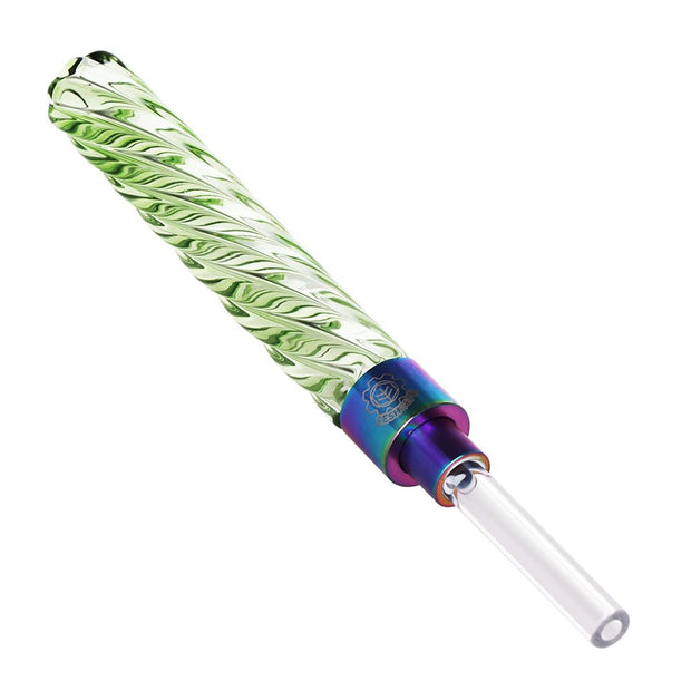 5CT BUNDLE - SeshGear Swirly Glass Dab Straws - 4.6" / Assorted Colors