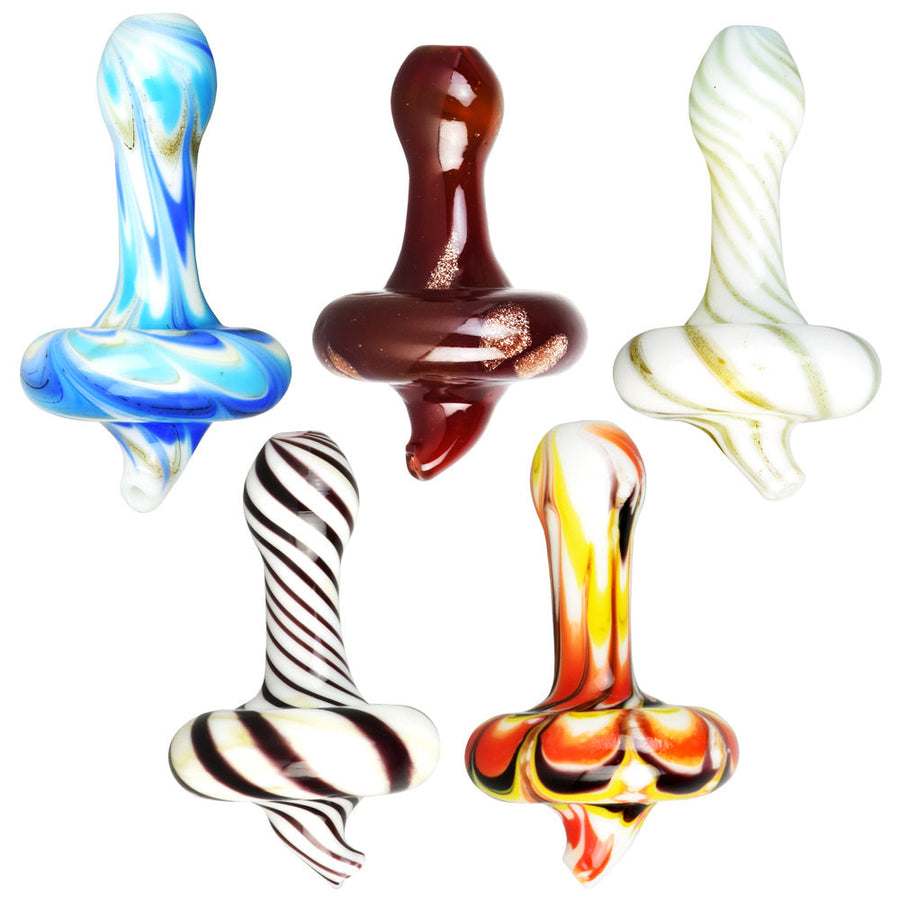 Corkscrew Swirl Nipple Carb Cap - 30mm / Colors Vary - Headshop.com