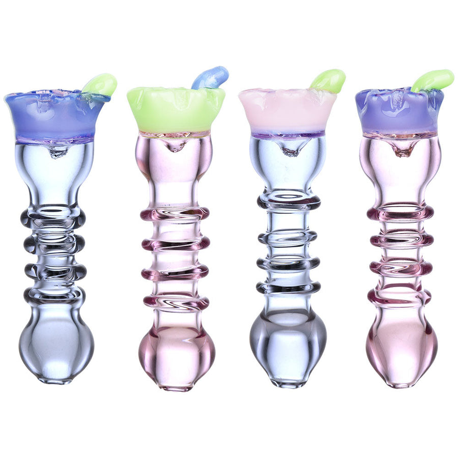 Wiggle Worm Fumed Chillum - 3.5" / Colors Vary - Headshop.com