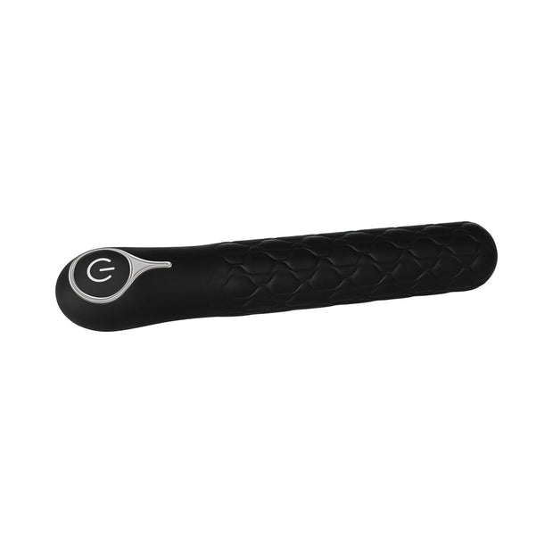 Evolved Quilted Love Rechargeable Textured Silicone Sli mline Vibrator Black - Headshop.com