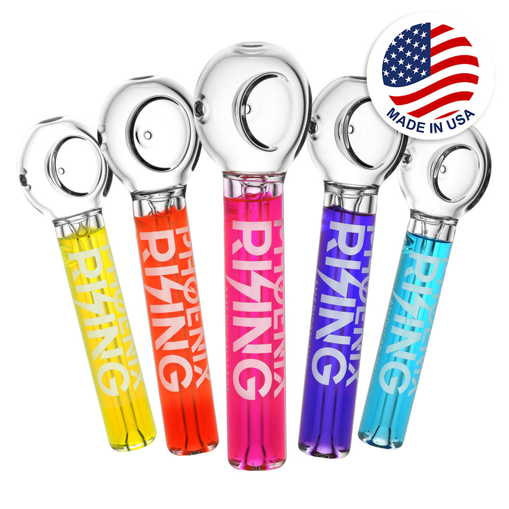 Phoenix Rising Glycerin Spoon Hand Pipe - 7" / Colors Vary - Headshop.com