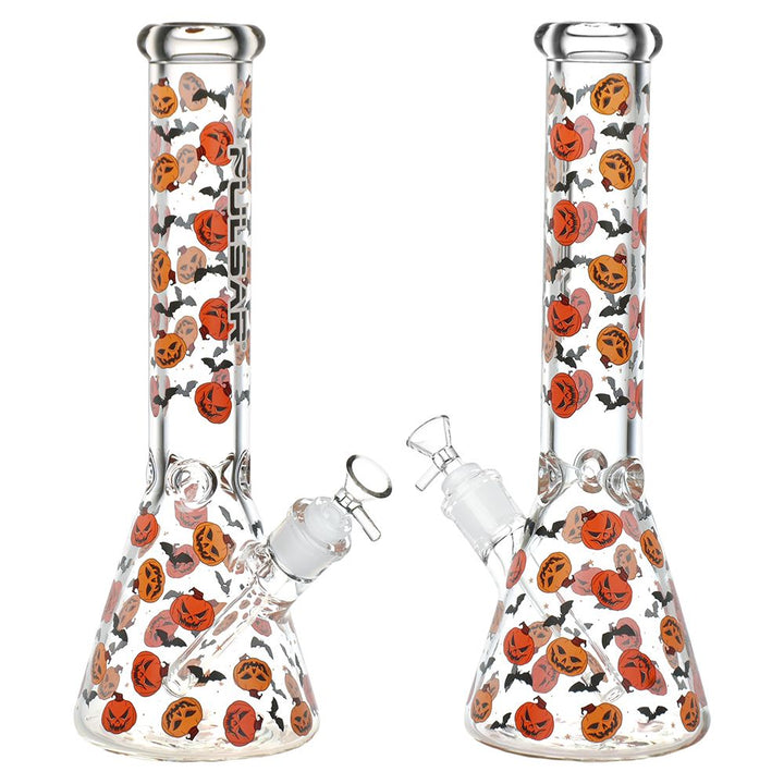 Pulsar Cackling Pumpkins Batty Beaker Glass Water Pipe | 14mm F - Headshop.com