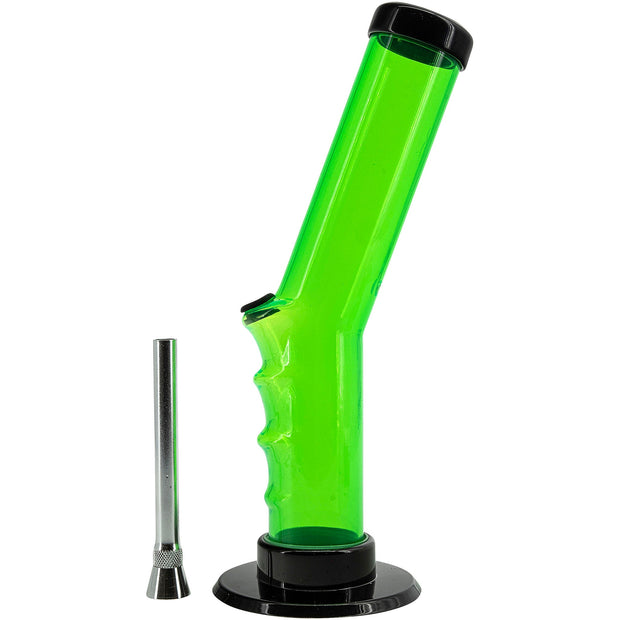 Acrylic Angled Straight Tube Bong 9-12"
