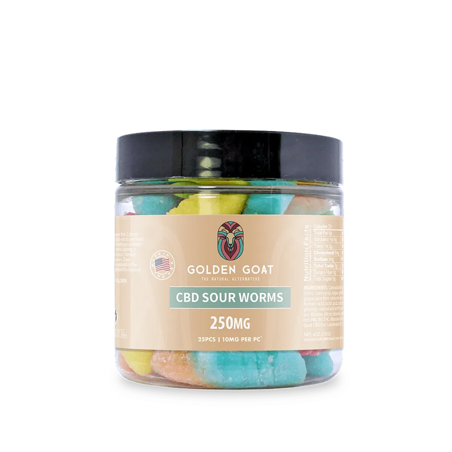 CBD Gummies 250MG - Sour Worms - Headshop.com
