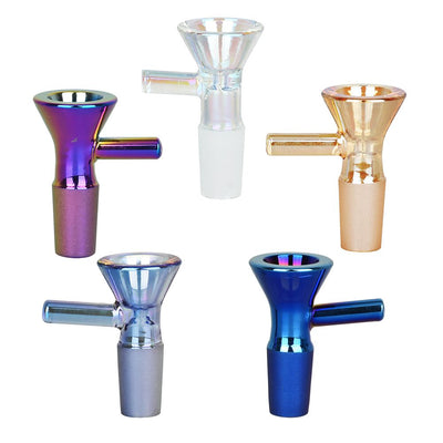 10CT BOX - Future Time Electroplated Glass Herb Slide - 14mm M / Assorted Colors - Headshop.com