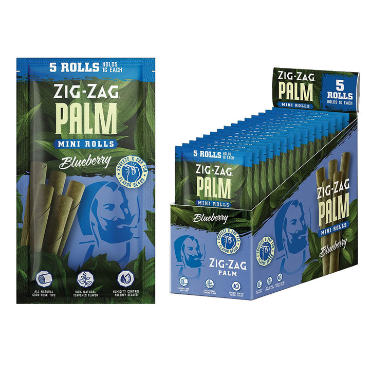 Zig Zag Mini Palm Roll | 5pk | 15pc Display - Headshop.com